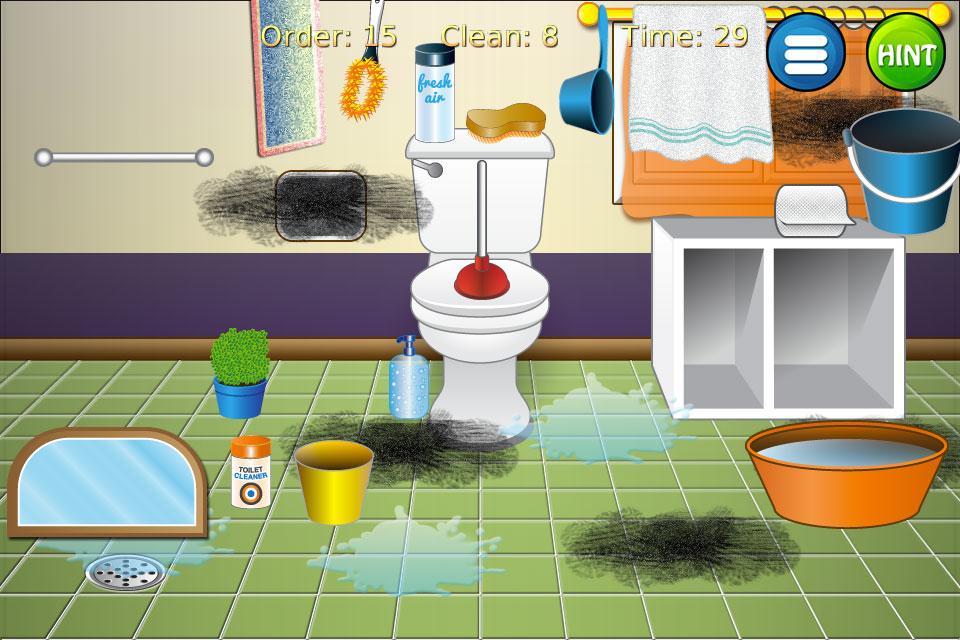 Game cleaning toilets